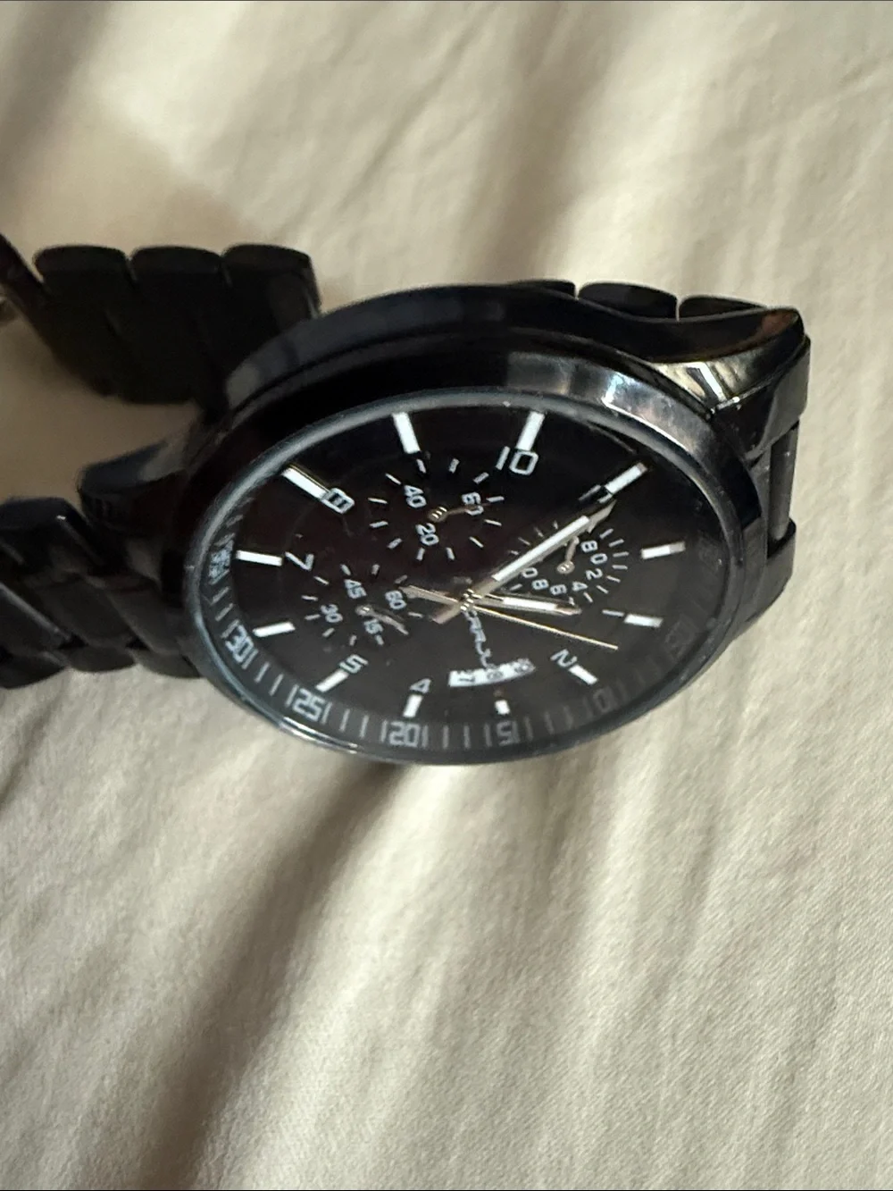 CRRJU CJ2214 Black Stainless Steel Watch Date Chronograph Wristwatch